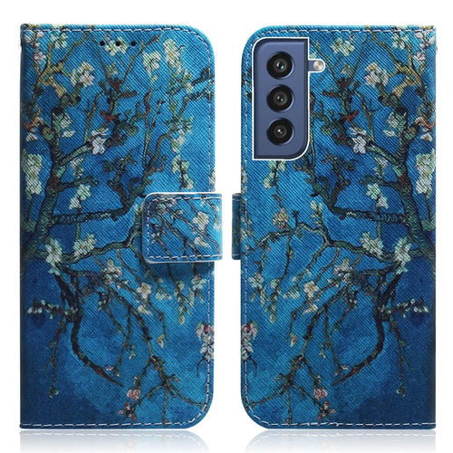 Pattern Printing Wallet Leather Case for Samsung Galaxy S21 FE/S21 Fan Edition - Flower Branches - 1