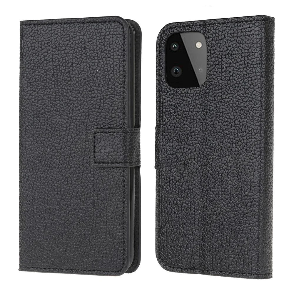 Folio Flip Wallet Design Litchi Texture Leather Protective Case for Samsung Galaxy A22 5G (EU Version) - 1
