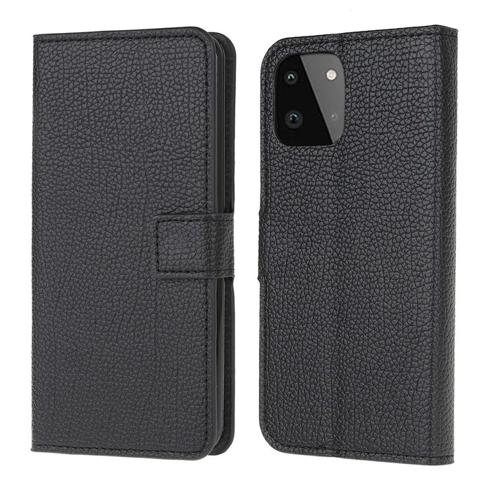 Folio Flip Wallet Design Litchi Texture Leather Protective Case for Samsung Galaxy A22 5G (EU Version) - 1