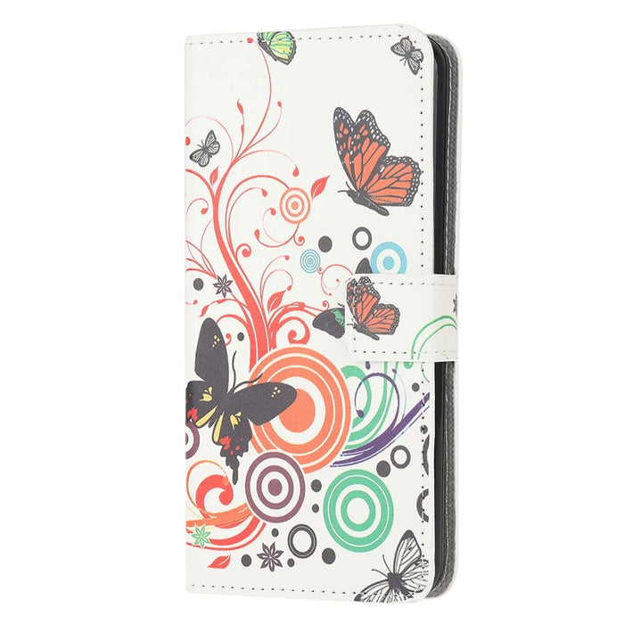 Full Protection Wallet Design Pattern Printing Leather Stand Protective Case with Stand for Samsung Galaxy A22 5G (EU Version) - Colorful Butterfly - 2