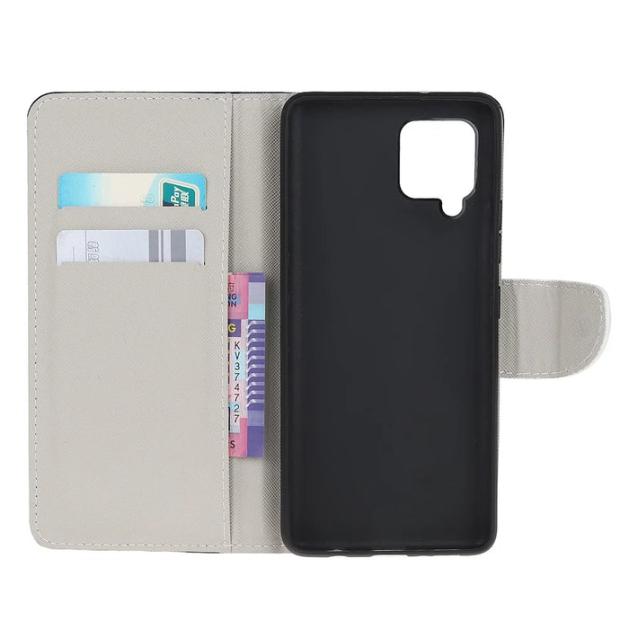 Wallet Design Pattern Printing Cross Texture Leather Stand Case for Samsung Galaxy A22 4G (EU Version) - Sparkle Butterfly - 6