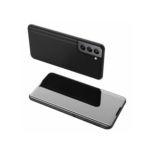 For Samsung Galaxy S21 FE Flip Leather Cover with Stand Full Body Protective Phone Case - Black - 1