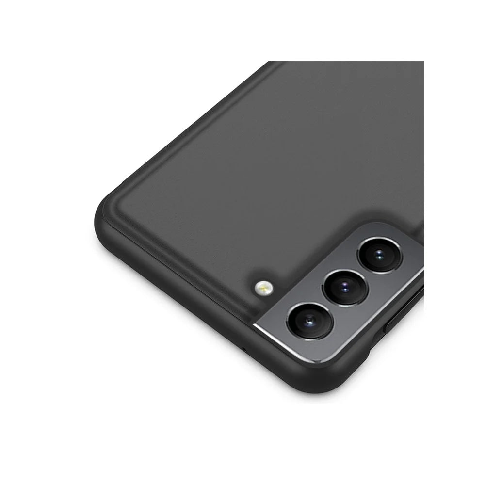 For Samsung Galaxy S21 FE Flip Leather Cover with Stand Full Body Protective Phone Case - Black - 7