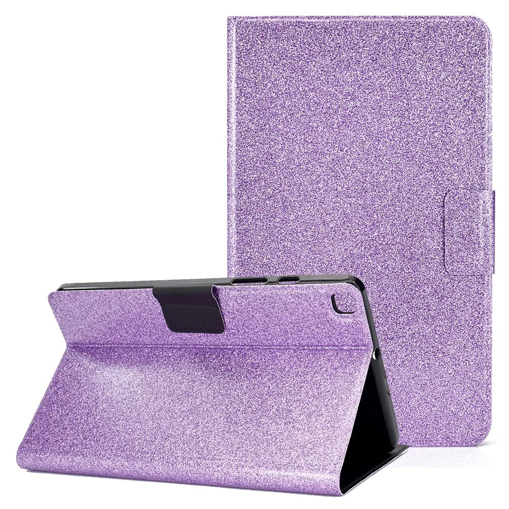 Glittering Powder Leather Tablet Cover Shell for Samsung Galaxy Tab A7 Lite 8.7-inch - Purple - 1