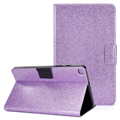 Glittering Powder Leather Tablet Cover Shell for Samsung Galaxy Tab A7 Lite 8.7-inch - Purple - 1