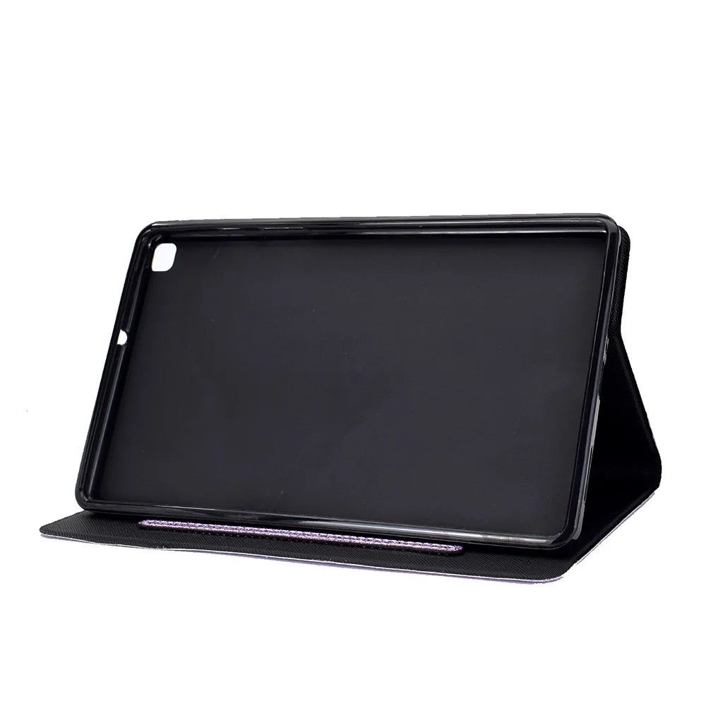 Glittering Powder Leather Tablet Cover Shell for Samsung Galaxy Tab A7 Lite 8.7-inch - Purple - 5