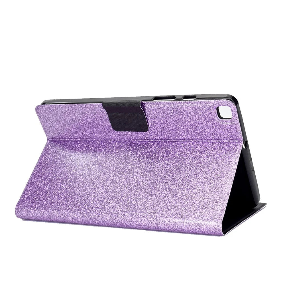 Glittering Powder Leather Tablet Cover Shell for Samsung Galaxy Tab A7 Lite 8.7-inch - Purple - 6