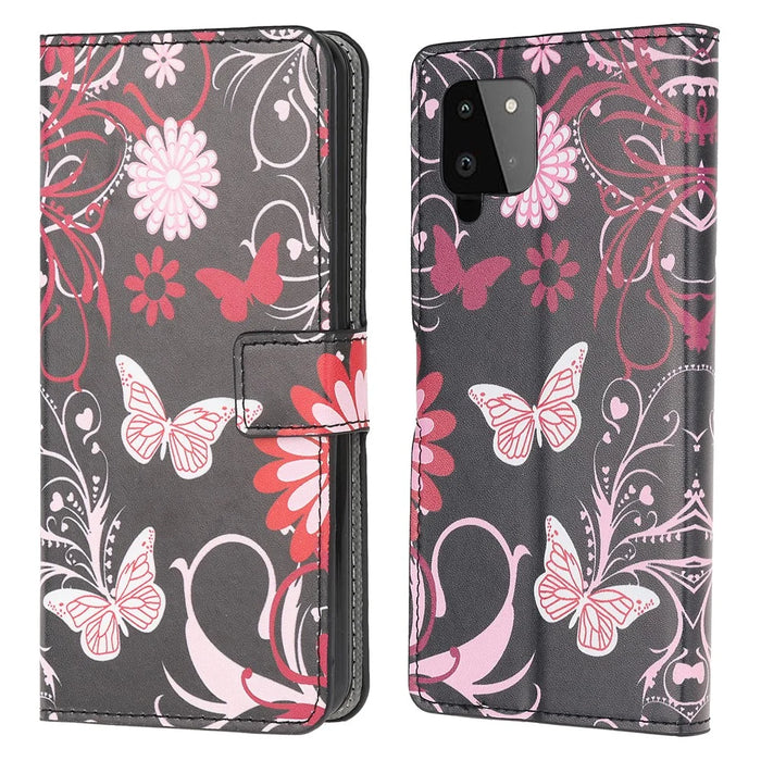 Pattern Printing Full Protection Wallet Design Leather Stand Protective Case with Stand for Samsung Galaxy A22 4G (EU Version) - Butterfly - 1