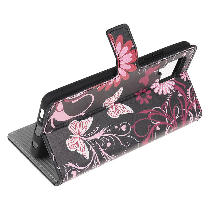 Pattern Printing Full Protection Wallet Design Leather Stand Protective Case with Stand for Samsung Galaxy A22 4G (EU Version) - Butterfly - 5