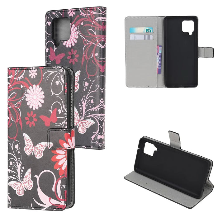 Pattern Printing Full Protection Wallet Design Leather Stand Protective Case with Stand for Samsung Galaxy A22 4G (EU Version) - Butterfly - 7