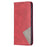 Geometric Pattern Leather Phone Case Shell Card Holder Stand for Samsung Galaxy S21 FE 5G - Red - 2