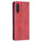 Geometric Pattern Leather Phone Case Shell Card Holder Stand for Samsung Galaxy S21 FE 5G - Red - 3