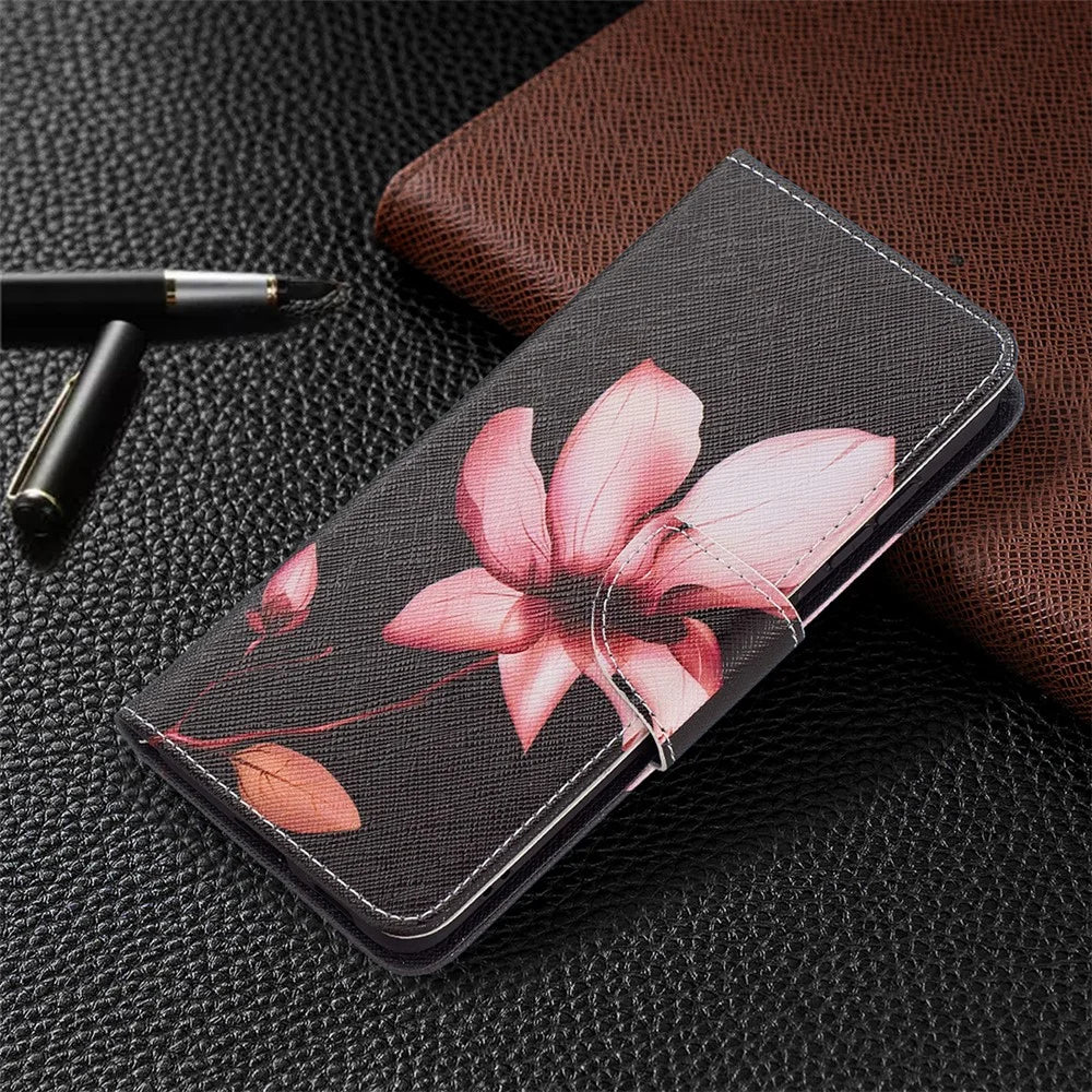 Wallet Design Pattern Printing Full Protection Leather Stand Cover Case for Samsung Galaxy S21 FE 5G - Vivid Flower - 6