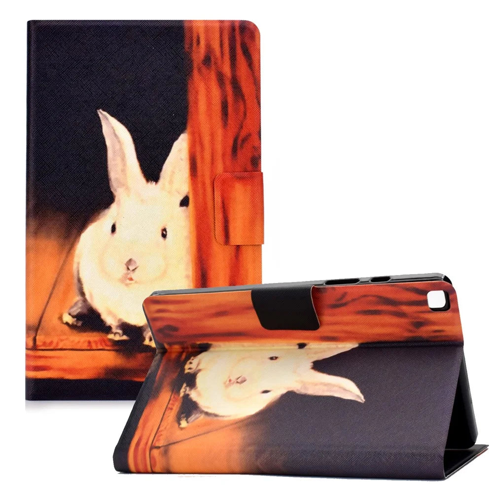 Pattern Printing Design Leather Tablet Case for Samsung Galaxy Tab A7 Lite 8.7-inch T220 / T225 - Rabbit - 1