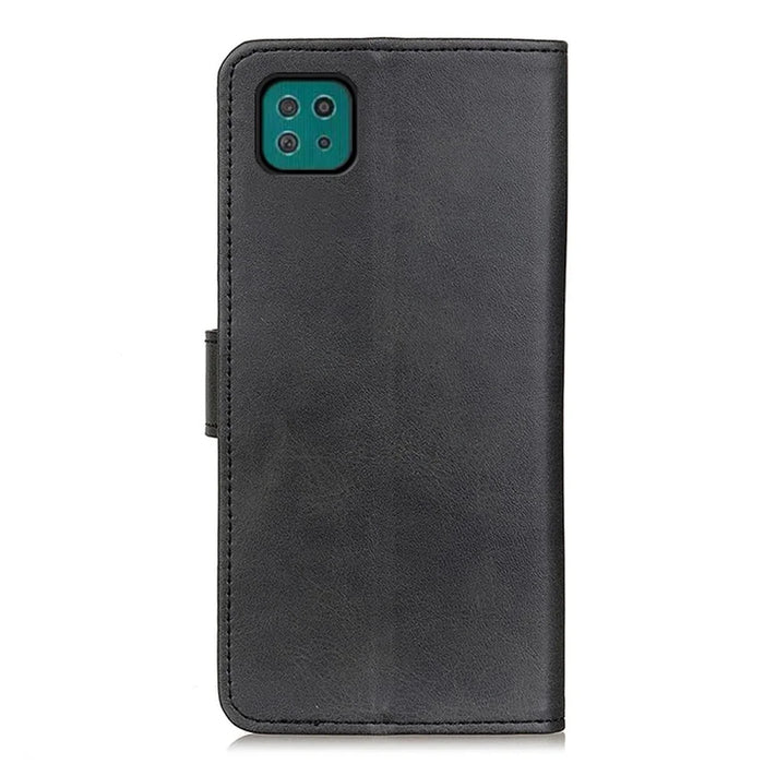 PU Leather Magnetic Wallet Leather Shell Protective Case for Samsung Galaxy A22 5G (EU Version) - Black - 5