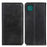 Magnetic Closure Split Leather Phone Case Shell Wallet Stand Cover for Samsung Galaxy A22 5G (EU Version) - Black - 1