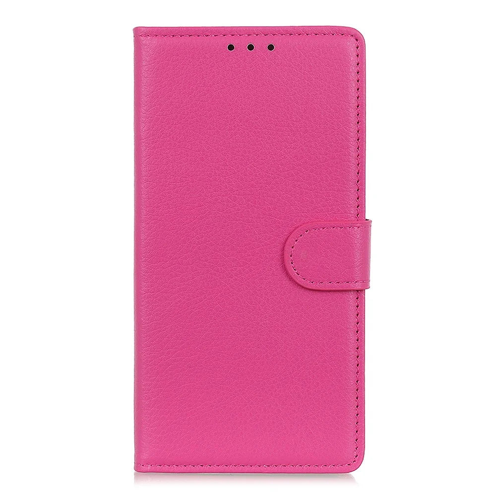 For Samsung Galaxy A22 5G (EU Version) Classic Style Litchi Texture PU Leather Wallet Mobile Phone Case - Rose - 5