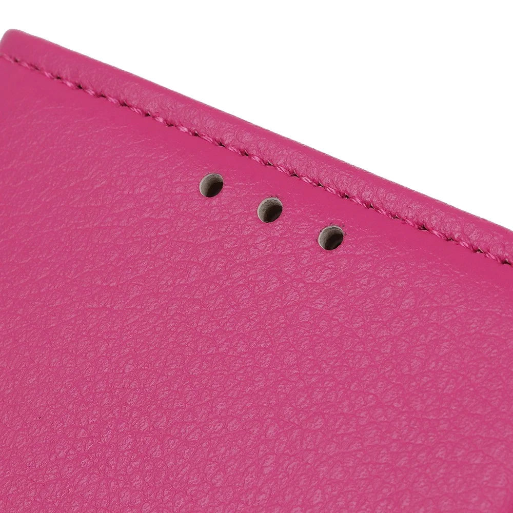 For Samsung Galaxy A22 5G (EU Version) Classic Style Litchi Texture PU Leather Wallet Mobile Phone Case - Rose - 7