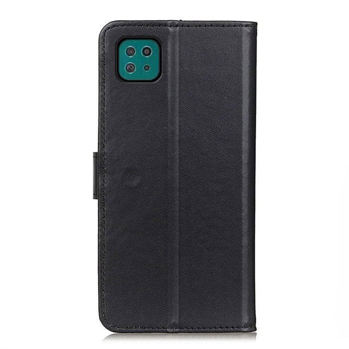 Full Protection Magnetic Clasp Design Leather Mobile Phone Wallet Stand Shell for Samsung Galaxy A22 5G (EU Version) - Black - 4