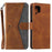 Splicing Stitching Skin-touch PU Leather Case Stand Protector Cover for Samsung Galaxy A22 4G (EU Version) - Brown - 1