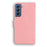 Wallet Stand Design Case for Samsung Galaxy S21 FE Plain Leather Phone Case - Pink - 3