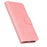 Wallet Stand Design Case for Samsung Galaxy S21 FE Plain Leather Phone Case - Pink - 6