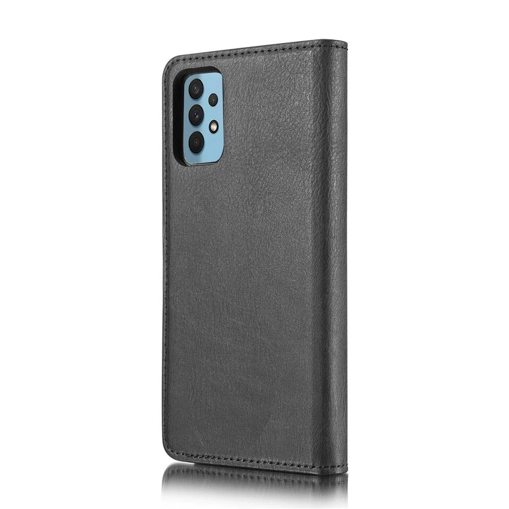 DG.MING Detachable 2-in-1 Leather Wallet TPU Case for Samsung Galaxy A32 4G (EU Version) Cover - Black - 3