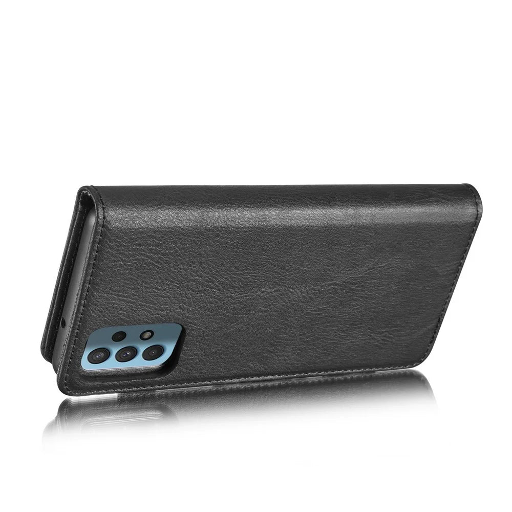 DG.MING Detachable 2-in-1 Leather Wallet TPU Case for Samsung Galaxy A32 4G (EU Version) Cover - Black - 7
