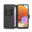 DG.MING Retro Style Leather Wallet Stand Case Shell for Samsung Galaxy A32 4G (EU Version) - Black - 6