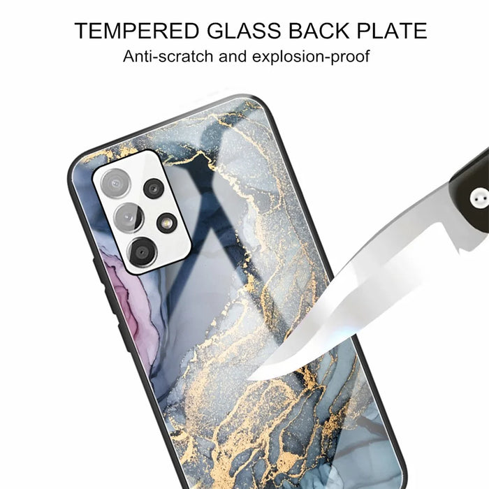 Shockproof Marble Pattern Tempered Glass + TPU Phone Case for Samsung Galaxy A32 4G (EU Version) - Style E - 3