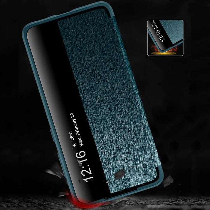 Anti-drop Leather Case with Bulit-in Ejector and SIM Card Slots for Samsung Galaxy S21 FE - Green - 6