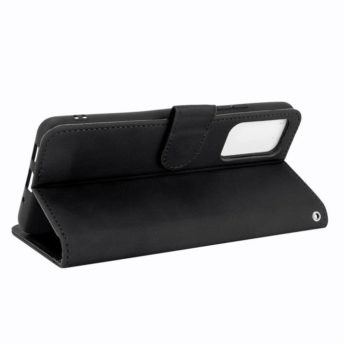 Wallet Stand Design Folio Flip Skin-touch Feeling Leather Protective Shell Phone Cover for Samsung Galaxy Quantum 2 - Black - 4