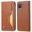 Auto-absorbed Wallet Stand Leather Cover for Samsung Galaxy A22 4G (EU Version) - Brown - 1
