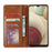 Auto-absorbed Wallet Stand Leather Cover for Samsung Galaxy A22 4G (EU Version) - Brown - 4