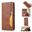 Auto-absorbed Wallet Stand Leather Cover for Samsung Galaxy A22 4G (EU Version) - Brown - 7