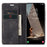 CASEME 013 Series For Samsung Galaxy S21 FE Wallet Stand Cover Automatic Suction Leather Case - Black - 2