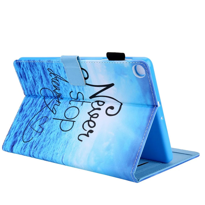 Pattern Printing Leather Tablet Case Stand with Card Holder for Samsung Galaxy Tab A7 Lite 8.7 (2021) T220 / T225 - Never Stop Dreaming - 5