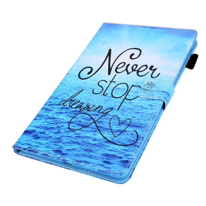 Pattern Printing Leather Tablet Case Stand with Card Holder for Samsung Galaxy Tab A7 Lite 8.7 (2021) T220 / T225 - Never Stop Dreaming - 6