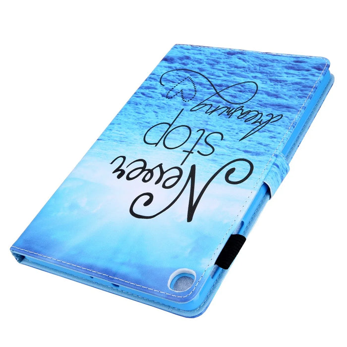 Pattern Printing Leather Tablet Case Stand with Card Holder for Samsung Galaxy Tab A7 Lite 8.7 (2021) T220 / T225 - Never Stop Dreaming - 7