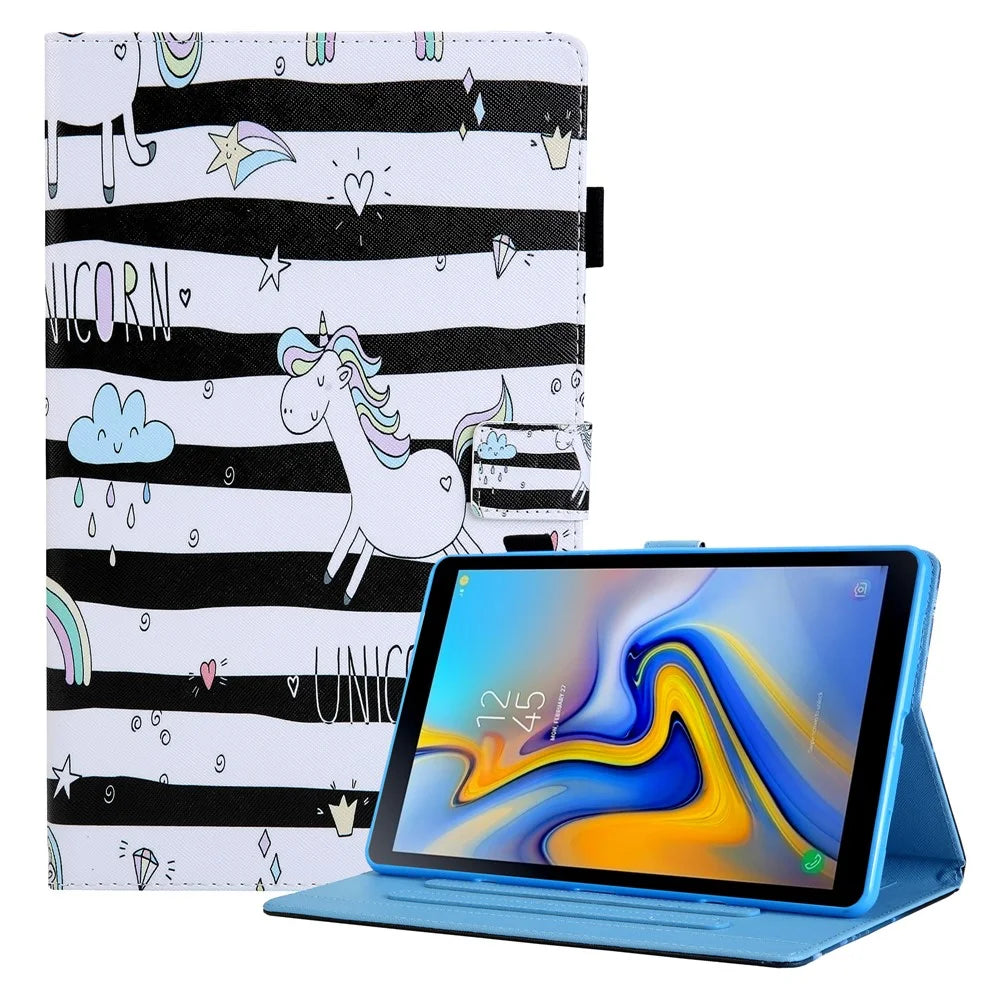 Pattern Printing Card Holder Shockproof Leather Tablet Case for Samsung Galaxy Tab A7 Lite 8.7 (2021) T220/T225 - Zebra Crossing - 1