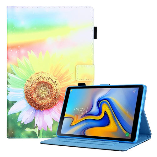 Pattern Printing Leather Case Tablet Protective Cover Stand for Samsung Galaxy Tab A7 Lite 8.7 (2021) T220 / T225 - Sunflower - 1