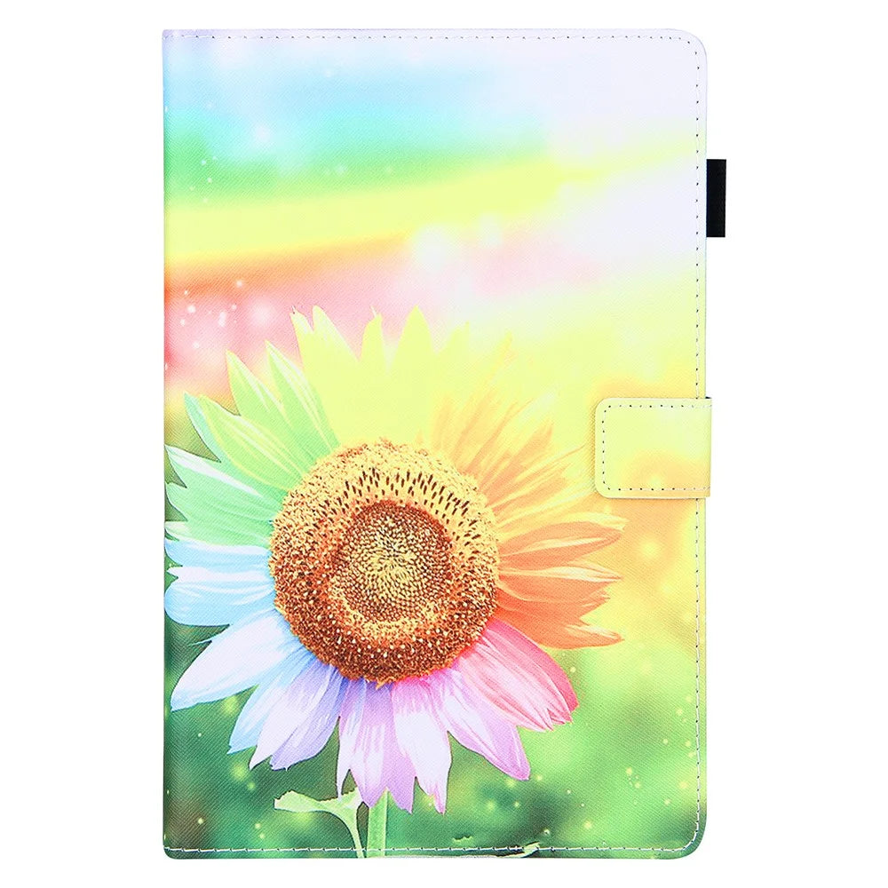 Pattern Printing Leather Case Tablet Protective Cover Stand for Samsung Galaxy Tab A7 Lite 8.7 (2021) T220 / T225 - Sunflower - 6