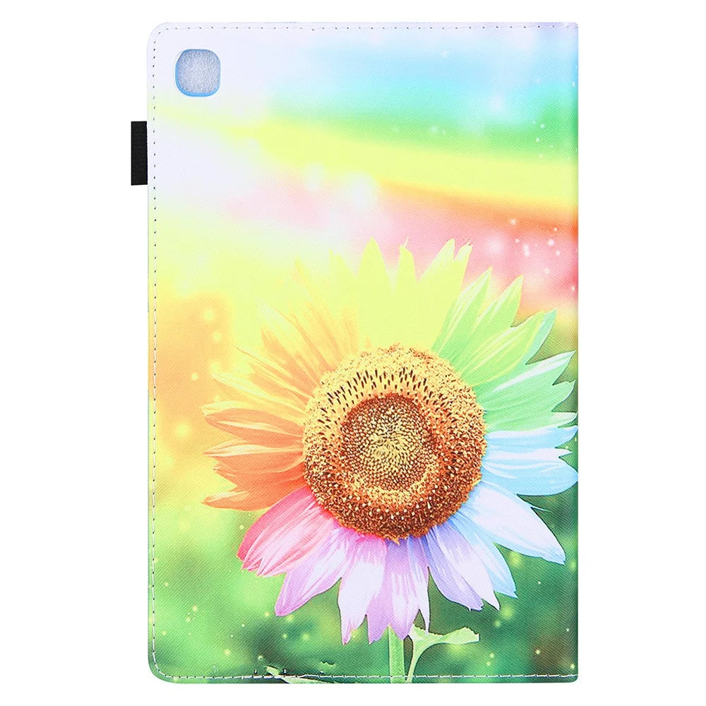 Pattern Printing Leather Case Tablet Protective Cover Stand for Samsung Galaxy Tab A7 Lite 8.7 (2021) T220 / T225 - Sunflower - 7