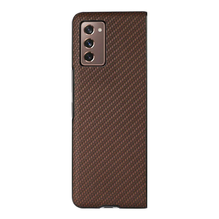 Carbon Fiber Texture Leather Case for Samsung Galaxy Z Fold2 5G - Brown - 2