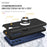 Invisible Ring Kickstand Design Hybrid Mobile Phone Case Cover for Samsung Galaxy S21 FE - Black - 4