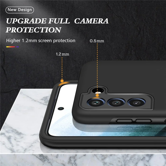 Invisible Ring Kickstand Design Hybrid Mobile Phone Case Cover for Samsung Galaxy S21 FE - Black - 5