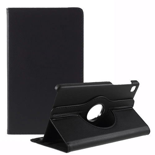 360° Swiveling Stand Design Litchi Texture Leather Tablet Cover Case for Samsung Galaxy A7 Lite 8.7-inch T220 / T225 - Black - 1