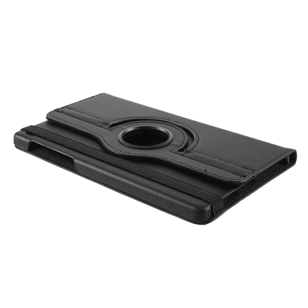 360° Swiveling Stand Design Litchi Texture Leather Tablet Cover Case for Samsung Galaxy A7 Lite 8.7-inch T220 / T225 - Black - 5