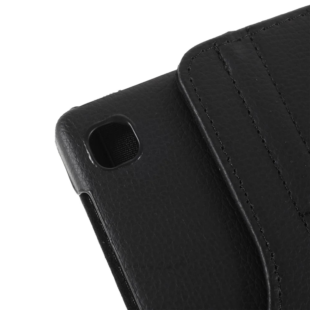 360° Swiveling Stand Design Litchi Texture Leather Tablet Cover Case for Samsung Galaxy A7 Lite 8.7-inch T220 / T225 - Black - 6