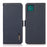 KHAZNEH RFID Blocking Design Litchi Texture Leather Protective Case Stand for Samsung Galaxy A22 5G (EU Version) - Blue - 1